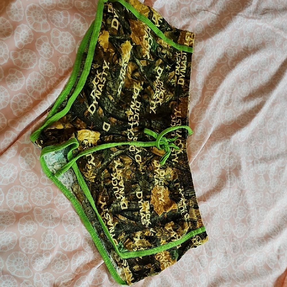 Women's Green Camo Pajama Shorts